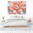thumbnail image 3 of Mudket Peach and Silver Flower Canvas Wall Art, Framed Floral Print, Ready to Hang Wall Decor for Living Room Bedroom, Elegant Abstract Artwork - 12"L x 8"W, 3 of 10