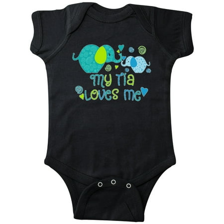 

Inktastic My Tía Loves Me- cute elephants Gift Baby Boy or Baby Girl Bodysuit