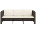 thumbnail image 6 of vidaXL Patio Lounge Set 4 Piece with Cushions Poly Rattan Seat Black/Brown, 6 of 12