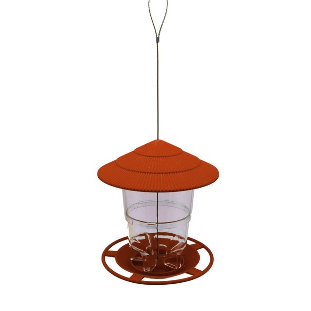 Comedero automático para pájaros telescópico colgante para jardín al aire libre (marrón)