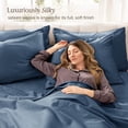 thumbnail image 5 of Bare Home Organic Sateen Sheet Set - 400 Thread Count - 100% Organic Cotton - 3 Piece - Twin, Bering Sea, 5 of 10
