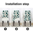thumbnail image 4 of Green Christmas Tree Chair Covers Set of 4 Stretch Removable Washable Kitchen Chair Cover for Dining Room Stretch Dining Chair Cover for Party Dining Holiday, 4 of 5