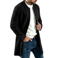 thumbnail image 4 of Miqool Men's Trench Coat Pea Coat Winter Business Long Jacket Overcoat with Pockets Knit Outerwear Long Sleeve S-3XL, 4 of 8
