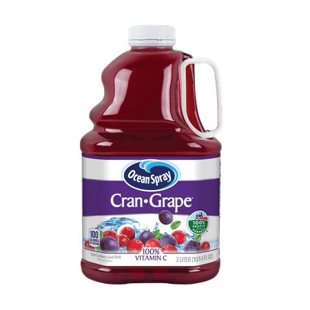 (2 pack) Ocean Spray Juice Drink, Cranberry Grape Juice, 101.4 Fl Oz, 1