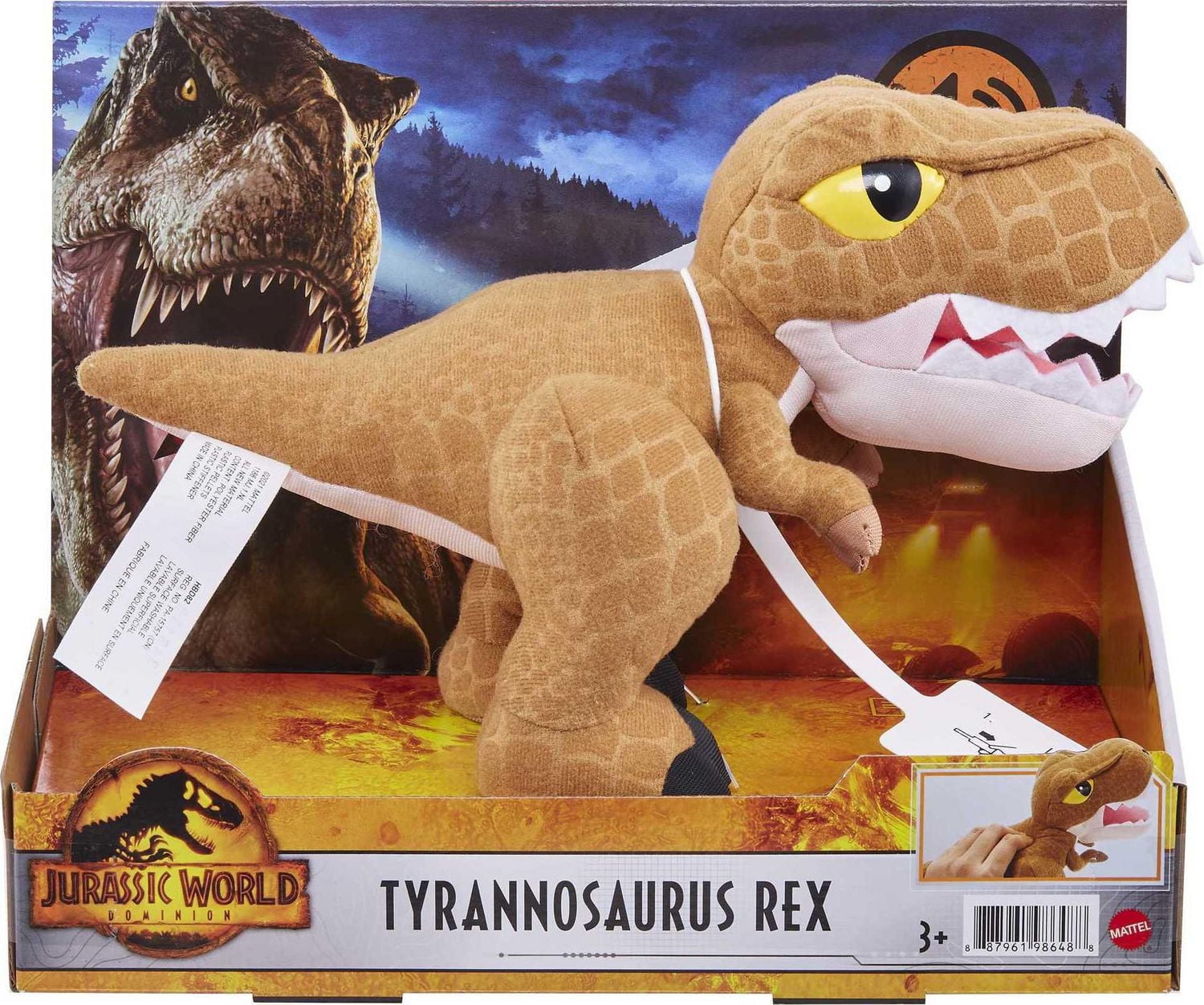 JURASSIC WORLD – PELUCHE SONORE – Tyrannosaure Rex