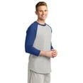 thumbnail image 4 of Sport-Tek Colorblock Raglan Jersey-S (Heather Grey/Royal), 4 of 5