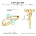 thumbnail image 6 of Rosec Jewels Natural Ethiopian Opal 2 Stone Engagement Ring - Opal Diamond Ring - AAA Quality - with Jewelry Box, 14K Yellow Gold, US 10.50, 6 of 10