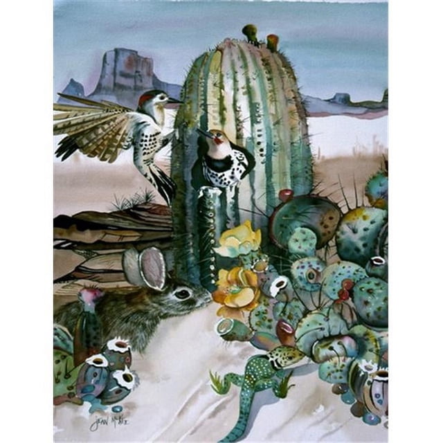 Carolines Treasures JMK1205CHF Cactus Fleurs Drapeau Toile Maison Taille