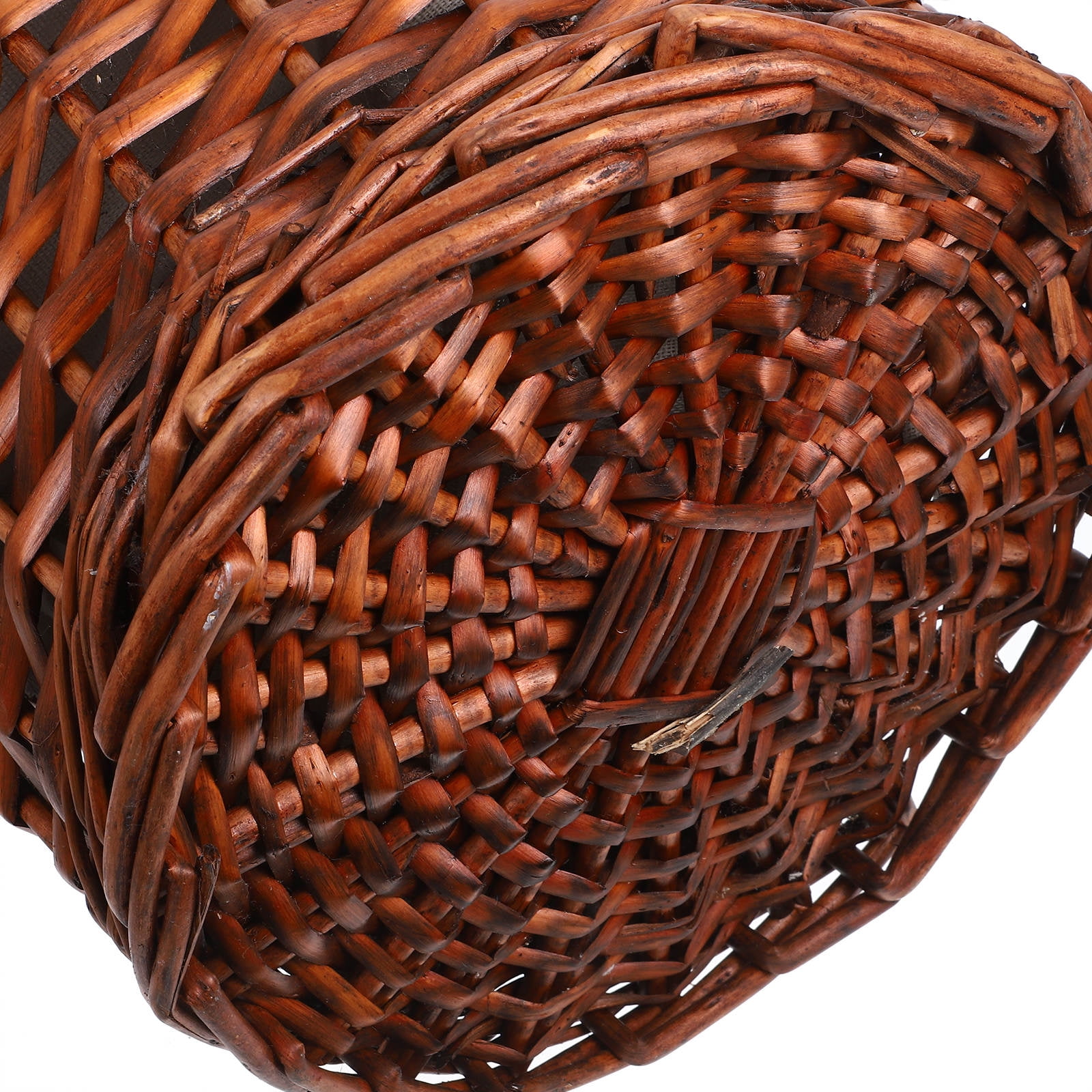 DEEPCRAFF Brown Woven Laundry Hamper with Lid, Wicker Basket for Outdoor and Indoor Use, 15 x 15 x 15 Inches Capacity