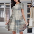 thumbnail image 2 of Abstract Textured Rug Design Women's Classic Swing Skater Dress Casual Work Party Cocktail Dresses, 2 of 6