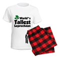 thumbnail image 5 of CafePress - World's Tallest Leprechaun Women's Light Pajamas - Women's Short Sleeve Print T-Shirt and Pants Light Cotton Pajama Set, 5 of 7