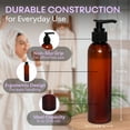 thumbnail image 3 of BRIGHTFROM Lotion Pump Bottles, Empty 8 OZ, BPA-Free Refillable Plastic Containers, Amber with Black Dispenser for - Soap, Shampoo, Lotions, Liquid Body Soap, Creams and Massage Oil (3 PACK), 3 of 8
