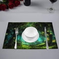 thumbnail image 2 of MKHERT Fantasy Fairy Forest with Yellow Butterflies and Flowers Placemats Table Mats for Dining Room Kitchen Table Decoration 12x18 inch,Set of 6, 2 of 4
