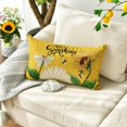 thumbnail image 3 of Hello Sunshine Daisy Sunflower Bee Throw Pillow Cover, 12 x 20 Inch Summer Party Holiday Yellow Cushion Case Decoration for Sofa Couch, 3 of 6