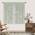 thumbnail image 3 of Sage Green Floral Wildflower Curtains Rustic Botanical Leaves Vintage Flower Herb Farmhouse Rod Pocket Nature Bedroom Living Room Treatment Fabric 2 Panels 42Wx63H Inch, 3 of 6