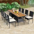thumbnail image 2 of Costway 10 Piece Pe Rattan Outdoor Patio Dining Set, Black/Off White, 2 of 8