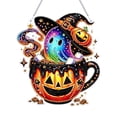 thumbnail image 3 of Halloween Diamond Art Kits For Adults Clearance, Hanging Ornament For Halloween Front Door Decor, DIY Fall Home Decor Wall Art, Halloween DIY Gift (Multicolor), 3 of 7