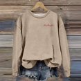 thumbnail image 6 of Women's Valentine Sweatshirts Love Heart Crewneck Valentines the Day Shirts Long Sleeve Valentine's Day Warm Graphic Sweatshirts Khaki 2XL, 6 of 7