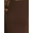 thumbnail image 5 of INSPIRE CHIC Women's Peplum Bodycon Dress Crew Neck Long Sleeve High Waisted Midi Sheath Work Dress XS Dark Brown, 5 of 6