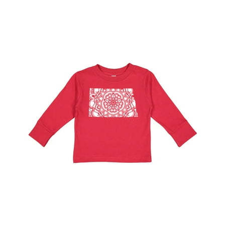 

Inktastic North Dakota Silhouette Mandala Gift Toddler Boy or Toddler Girl Long Sleeve T-Shirt