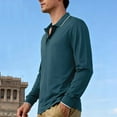 thumbnail image 5 of ZCFZJW Men's Athletic T-Shirt Long Sleeve Golf Shirts Lightweight Casual Fall Spring Quick Dry 3-Button Long Sleeve Work Fishing Tees Tops Light Blue XL, 5 of 8
