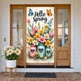 thumbnail image 3 of Floral Design Welcome Banner Vintage Truck Spring Backdrop Checkered Bow Colorful Blooms Garden Background for Home Decoration Spring Party Garden Gathering, 3 of 9