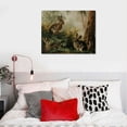 thumbnail image 5 of Feiri Vintage Easter wall Hang Artworks Bunnies Cave Wood Framed Wall Art Rabbits  Paintings Plant Grass Landscaped Wall Art French Canvas Wall Decor for Living Room Bedroom Office 16x12in, 5 of 6