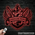 thumbnail image 2 of Craftnamesign Custom Barber Shop Metal Wall Art LED Light, Barber Shop Name Decor, 2 of 5