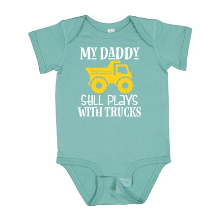 

Inktastic Construction My Daddy Still Plays with Trucks Gift Baby Boy or Baby Girl Bodysuit