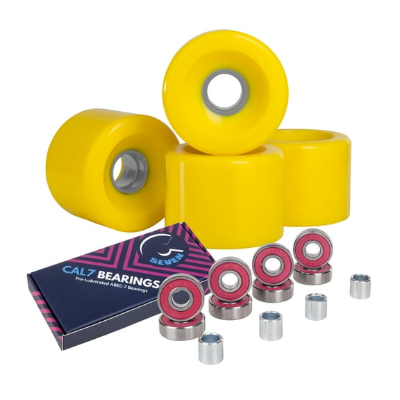 Cal 7 Polyurethane Skateboard Wheels for Street and Park 65x51mm 80A (Yellow)