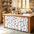thumbnail image 6 of Colorful Polka Dot Cabinet Curtain 28"Wx51"L, Dustproof Storage Cabinet Curtain with Self Adhesive Tape, Rainbow Polka Dot Watercolor Tall Pantry Cover Drape for Kitchen, Laundry Room, Utility Closet, 6 of 9