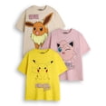 thumbnail image 1 of Pokemon T-Shirts à Manches Courtes Multicolores pour Filles, Paquet Multiple de 3, 1 of 6