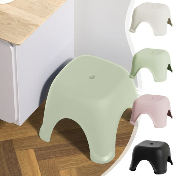 Household Plastic Mini Stool Curved Foot Small Bench Stackable Small Foot Stool Lightweight Stool For Toilet Low Stepping Stool with Nonslip Base Sturdable Bathroom Shoe Change Low Stool Teal