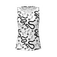 thumbnail image 3 of Picia Hand Drawn Snake Pattern Women's Workout Tank Top,Breathable Activewear,Slim Fit Athletic Top,Versatile Workout Moisture-wicking top-Large, 3 of 9