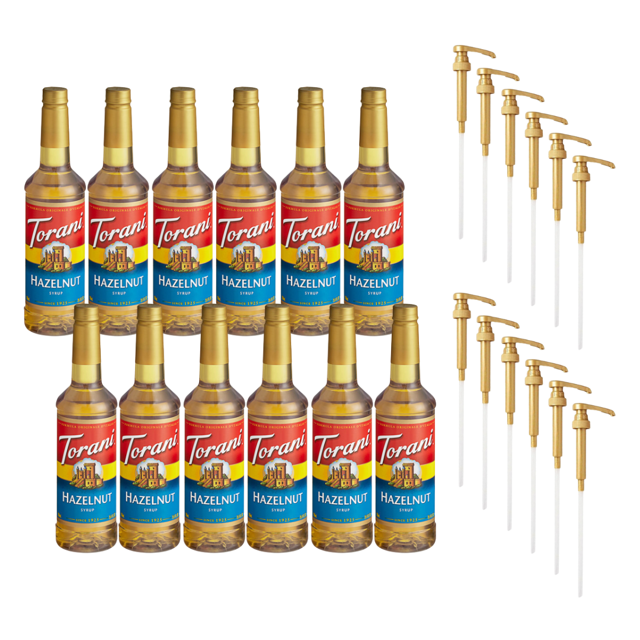 Torani Hazelnut Flavoring Syrup Plastic 750 mL with Bonus Squeeze Pump