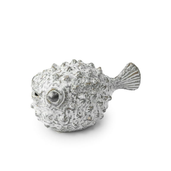 Petite Off-White Puffer Fish Sculpture