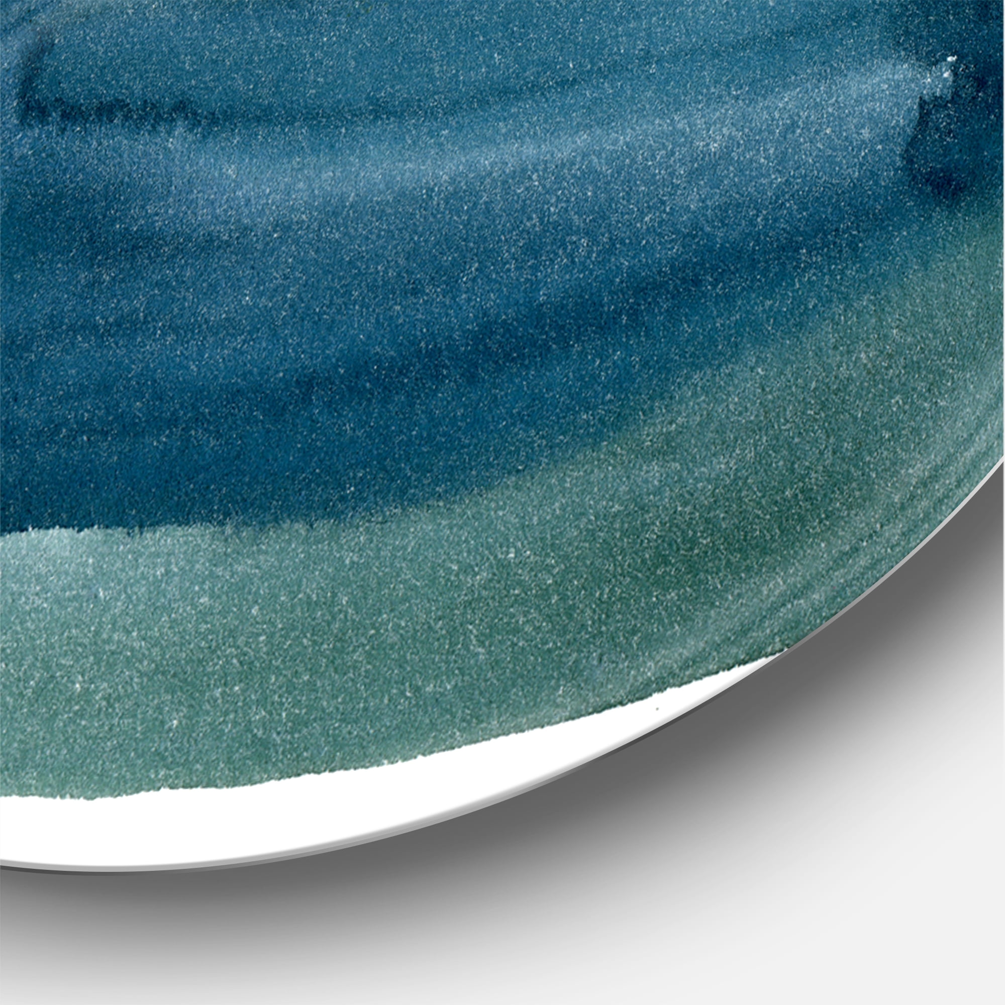 Designart 'Abstract Impression Ocean Blue Aquatic I' Modern Circle Metal Wall Art 11x11 - Disc of 11