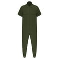 thumbnail image 4 of YONGHS Mens Zipper Coverall Jumpsuits One Piece Short Sleeve Warehouse Garages Workerwear Suit Army Green XXL, 4 of 7
