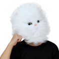 thumbnail image 2 of Máscara de cabeza de gato animal de látex para fiesta de disfraces de Halloween novedosa de lujo (blanco), 2 of 5