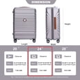 thumbnail image 2 of Yougu 24" Carry on Luggage Lightweight Suitcase TSA Lock USB,Silver, 2 of 9
