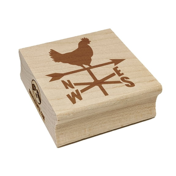 Rooster Weathervane North South West East Square Rubber Stamp Stamping Scrapbooking Crafting - Medium 1.75in