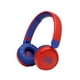 thumbnail image 1 of JBL Jr310BT Kids Wireless On-Ear Headphones - Bluetooth Headphones with Microphone, Safe Sound Under 85dB Volume, 30H Battery, Foldable, Comfort, Easy, Soft, Cool Colors (Red), Small, 1 of 5