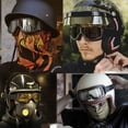 thumbnail image 3 of Pack de 2 gafas de moto LJDJ Vintage Antivaho Pilot de piel, 3 of 7