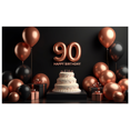 thumbnail image 2 of 90th Birthday Themed Decorative Backdrop Banner for Party Celebrations Photography Props Birthday Decoration Supplies Party Background Decor Happy Birthday Party, 2 of 4