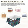 thumbnail image 6 of Yayeee Collapsible Cube Storage Bin with Lid Fabric Closet Decorative Basket with Handles, Stained Glass Pattern, 6 of 7
