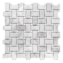The Tile Life Santorini Basketweave 12" x 12" Thassos Marble Mosaic Floor and Wall Tile 1 Sheet
