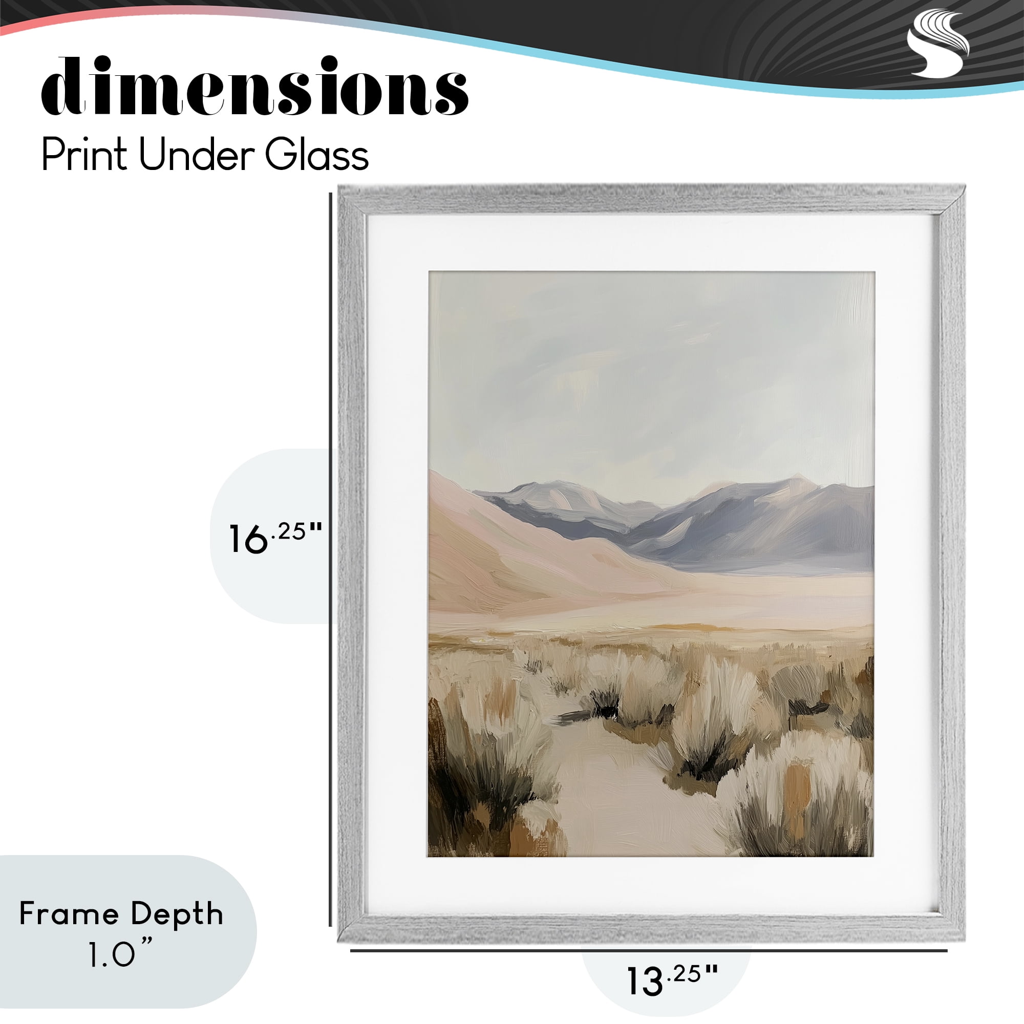 Stupell Industries Pastel Desert Solitude Gray Framed Print Under Glass, design by Heidi Kuntz