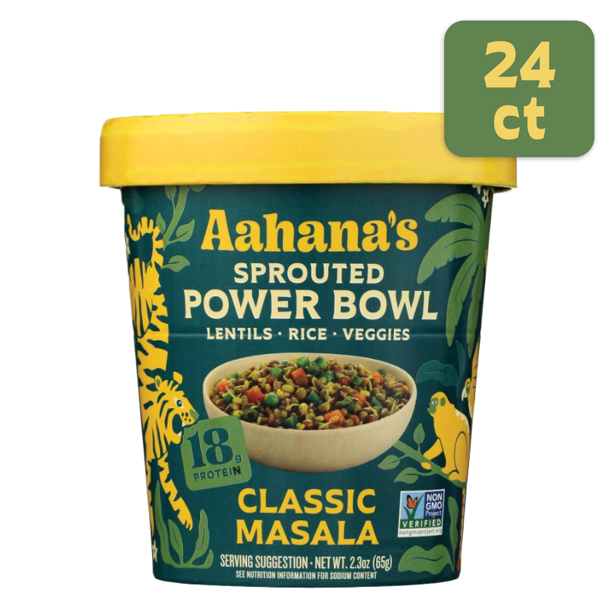 Aahana’s Ready-to-Eat Indian Lentil Meal Bowls Combo – Sprouted Power Bowls | Gluten-Free, High Protein, High Fiber, Oil & Sugar Free, Vegan | 24-Count (Classic Masala)