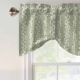 thumbnail image 5 of Leaves Tie Up Valances Curtain, Adjustable Kitchen Watercolor Abstract Floral Leaf Stripes Sage Green Background Valances for Windows Decor, Rod Pocket Short Curtains Set for Bedroom/Bathroom 42"x18", 5 of 9