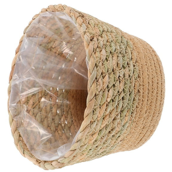 Masteelf Garden Basket Straw Flower Pot 18.5x13.5x12 cm Decorative Planter for Indoor Outdoor Use